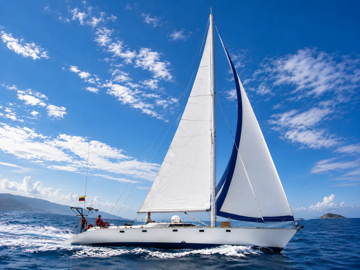 15-meter Beneteau performance cruiser sailing in Galapagos